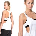 Koral Activewear Vortex off-white speckled layered jersey tank top size S small Photo 14