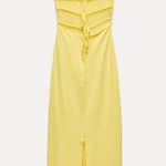 ZARA dress maxi bodycon fitted Yellow Sleeveless open back wedding party Photo 10