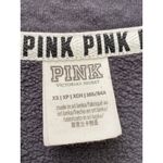PINK - Victoria's Secret  Sweatshirt Women's XS  1/4 Snap Mock Neck Gray Photo 3