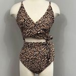 Aerie  Tan Animal Print One-Piece Swimsuit Photo 0