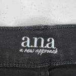 a.n.a  new approach Size 14 High Rise Jeans Jeggings Black Raw Cut Hem Button Up Photo 4