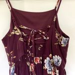 Xhilaration maroon minidress floral lace up back square neckline women's XS Photo 7
