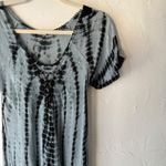 Womens Tie Dye Rayon Tunic Dress Embroidered Lace Festival Grunge Hippie Boho Gray Size undefined Photo 1