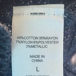 New York And Company  Blue Sparkly V Neck Tunic Sweater  Photo 5