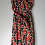 Part & Parcel Geometric Multicolor Wrap Dress 1XL Red Size 1X Photo 0