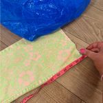 ZARA NWT  pink and green patterned pants size US 6 measurements added Photo 7