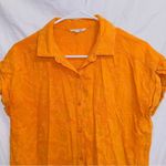 Splendid Orange Short Sleeve Textured Button Up Shirt size XS Photo 3