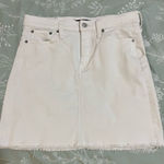 J.Crew  Mercantile White Denim Mini Skirt Size 2 Photo 0