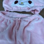 Pink Fuzzy Bunny Sleepwear Set Size Medium Photo 1
