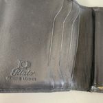 Vintage Piato Black Genuine Leather Trifold Wallet Embossed Logo Compact Photo 4