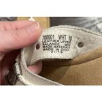 Minnetonka  Womens Size 10 Silver Beaded White Leather Sandals Flip‎ Flops Boho Photo 6