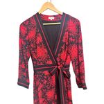 Claudie Pierlot Paris resise crepe midi dress print fonced Print Wrap Dress 38 Red Size 6 Photo 2