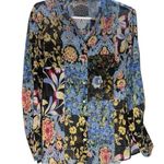 ZARA  Patchwork Floral Blouse – Mixed-Print Button Front, Size S Photo 0