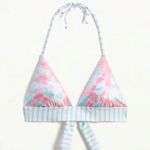 Splendid Bellini Reversible Halter Bra Bikini Top Sz M NWT Tie Dye & Stripes Photo 0