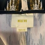 Maeve  women's medium pattern knee length skirt Anthropologie black red print Photo 2