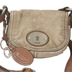 Fossil  Gold Shimmer Brown Key Per Cross Body Purse Adjustable Strap Crossbody Photo 0