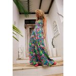 Free People Retro 60s 70s Floral Psychedelic Saffron Halter Maxi Dress Small Photo 9