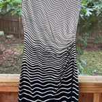 Ann Taylor LOFT Women's Black And White Striped Ombre Side Ruched Bodycon Dress Size S. NEW Photo 0