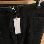 EB Denim NWT  Low Rise Lace Up Wide Leg Jeans in Fox Black Photo 4