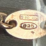 925 Italian Sterling Silver Rose Gold Multicolor Bezel CZ Station Necklace 8g. Photo 9