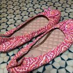 EUC J McLaughlin Mercer Ballet Flats Pink Floral Pattern Bow Accent Women's 8.5 Photo 3