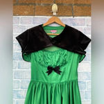 Pinup couture Evelyn swing dress green satin with reversable velvet bolero M Size M Photo 5