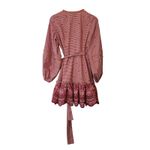 Alexis Alzena Red White Gingham Embroidered Wrap Mini Dress Size XS Photo 3