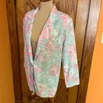 Vtg 80s pastel floral blazer Pink Size M Photo 5