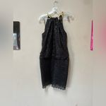 Laundry by Shelli Segal Black Crochet Halter Cocktail Mini Dress 2 Photo 6