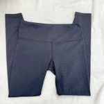 Vimmia Leggings Large Black Yoga Athleisure USA Made Stretch Diamond Stripe Photo 2