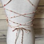 ZARA Off White Watermelon Fruit Print Strappy Backless Crop Top Photo 8