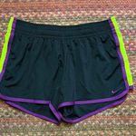 Nike  PURPLE & NEON YELLOW COLOR BLOCK TRACK ATHLETIC RUN SHORTS Photo 0