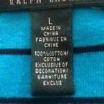 LRL Long Sleeve Crewneck pullover Striped Cotton Tee Teal L Blue Size L Photo 7