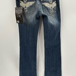 Buckle Miss me  Y2K 2000s beaded embroidered bling cross wings size 29x34.5 long Photo 0