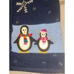 Bobbie Brooks navy button front embroidered penguins sweater vest, size small Blue Photo 2