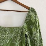 ZARA  Openwork Eyelet Embroidered Dress in Green Size M Photo 5