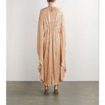 Simkhai Cape Effect Pleated Lamé Kaftan in Rose Gold Size XS Photo 1