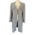 Derek Lam Constance Frayed Jacket Dress Gold Buttoned Size 8 Ivory Black NWT Photo 7