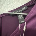 Eileen Fisher Dress Shift Satin Handkerchief Hem Purple Raisin Size Medium Slip Photo 2