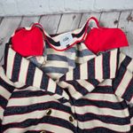 CAbi 5094 Cruise Striped Blazer Jacket 6 Navy Cream Red Gold Buttons Photo 6