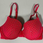 Victoria's Secret Victoria’s Secret Red Silver Glitter Polka Dot Dots Bra Bralette Brassiere Lingerie Size 34D 💋 Photo 0