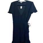Maurice's NWT Black Textured Ruffle Hem Wrap Mini Dress Photo 1