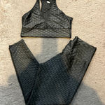 Booty By Brabants  Croco Skin Leggings Sports Bra Matching Set Green Large Photo 0