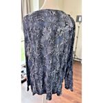 Chico's  Boat Neck Casual Pullover‎ Top Blue Snakeskin XL 100% Pima Cotton Photo 3