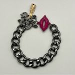 Boutique Chunky Chain Bracelet with Crown, Lipstick, Ring, and Pink Lip Charm Photo 4