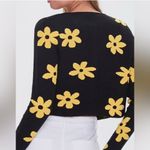 Forever 21  Daisy Crop Cardigan Cream Blue Small Preppy Twee Coquette Spring Chic Photo 4