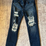 American Eagle Outfitters Women's Distressed Blue Skinny Jeans Photo 0