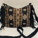 Minnetonka Baja Western Jacquard Boho chic Suede Fringe Crossbody Bag Photo 0