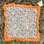 Vintage Deadstock 80s Beach Summer Print Neckerchief Scarf Orange Photo 1
