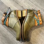 Socofy vintage bohemian ankle boots with floral embroidery side zipper Size 40 Green Photo 7